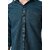 Fashlook Solid Curved Collar Regular Fit Cotton Blend Casual Green Shirt For Mens
