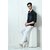 Fashlook Solid Curved Collar Regular Fit Cotton Blend Casual Navy Shirt For Mens