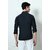 Fashlook Solid Curved Collar Regular Fit Cotton Blend Casual Navy Shirt For Mens