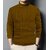 Fashlook Solid High Neck Wool Blend Full Sleeve Brown T-Shirt For Mens