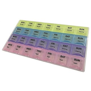 FAIRBIZPS Pill Medicine Organizer Reminder Storage Box 7-Day Medicine Planner Tablet Storage Container