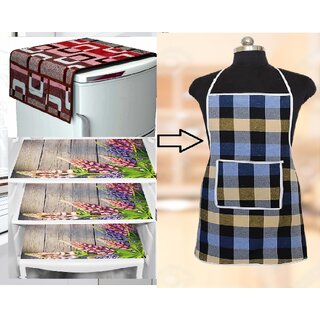 REVEXO Polyester Floral Pattern Fridge Covers