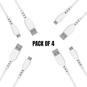 DIGIMATE DGMGO5-010 Micro USB Cable With 5 AMP Output For Charging & Data Transfer, 1 Meter (Pack of 4) (White)