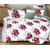 Indkus Nexa White Red Flowers printed double bedsheet with 2 Pillow Covers (228 X 228 cm)
