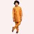 PrintCultr Boys Solid Pure Silk Kurta and Pyjama Set (Orange)
