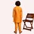 PrintCultr Boys Solid Pure Silk Kurta and Pyjama Set (Orange)