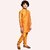 PrintCultr Boys Solid Pure Silk Kurta and Pyjama Set (Orange)