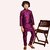 PrintCultr Boys Solid Pure Silk Kurta and Pyjama Set (Purple)