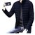 Fashlook Full Sleeve Solid Fluffy Blue Jacket For Mens