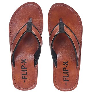 LEACO Men Slippers By Flip X - Leatherette Comfortable, Stylish, Durable, Non-Slip Slippers For Men.-(153497813)