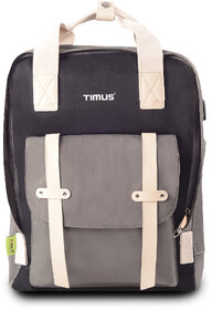 Timus Miami Black Premium Polyester Trendy Backpack for Women and Men Stylish 21L Backpack fit 15.6 inch Laptop Daypack