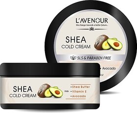 L'avenour Shea Cold Cream with Vitamin E & Avocado - Deep Hydration for Dry & Rough Skin (100 ml)