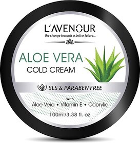 L'avenour Aloe Vera Cold Cream with Vitamin E & Caprylic For Deep Hydration & Glowing Skin (100 ml)
