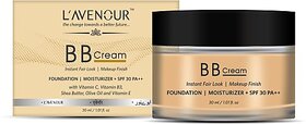 L'avenour BB Cream with SPF 30 PA++ for Instant Fair Look & Makeup Finish | Foundation (30 ml)
