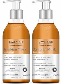 L'avenour Arabian Musk Body Wash for Deep Cleansing | SLS & Paraben Free Shower Gel (2 x 300 ml)