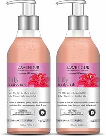 L'avenour Lily Body Wash for Deep Cleansing & Soft Skin | SLS & Paraben Free Shower Gel (2 x 300 ml)