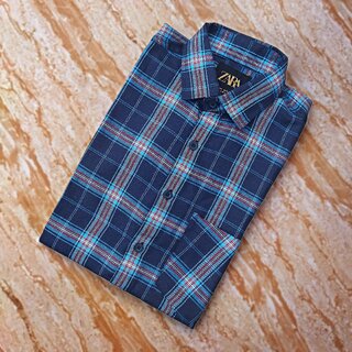 Men Blue Regular Fit Full Sleeve Cotton Shirt