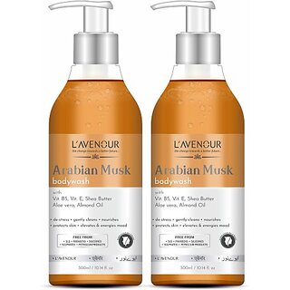 L'avenour Arabian Musk Body Wash for Deep Cleansing | SLS & Paraben Free Shower Gel (2 x 300 ml)