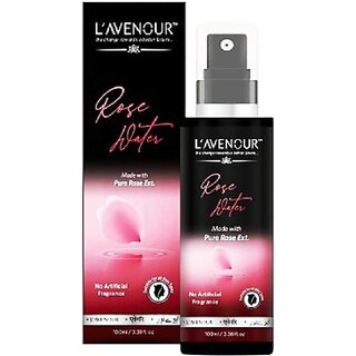 L'avenour Pure Steam Distilled Rose Water For All Skin Types, 100% Natural Gulab Jal Toner Men & Women (100 ml)