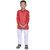 Kid Kupboard Cotton Boys Kurta and Pyjama Set, Red and White, Full-Sleeeves, 7-8 Years KIDS6721