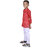 Kid Kupboard Cotton Boys Kurta and Pyjama Set, Red and White, Full-Sleeeves, 7-8 Years KIDS6721