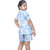 Kid Kupboard Cotton Girls T-Shirt and Short Set, Multicolor, Half-Sleeves, 8-9 Years KIDS6728
