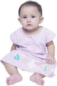 Kid Kupboard Cotton Baby Girls A-Line Frock, Light Purple, Sleeveless, 9-12 Months KIDS6772