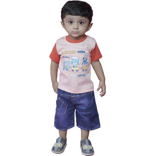 Kid Kupboard Cotton Baby Boys T-Shirt, Multicolor, Half-Sleeves, 2-3 Years KIDS6734