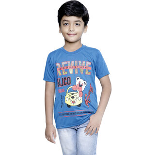 Kid Kupboard Cotton Boys T-Shirt, Blue, Half-Sleeves, 6-7 Years KIDS6736
