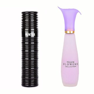 Ossa Hunter EDP 100ml And Vision Flowers EDP 110ml Long Lasting Perfume Combo For Men And Women (Pack of 2)