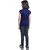Kid Kupboard Cotton Girls T-Shirt, Dark Blue, Half-Sleeves, 8-9 Years KIDS6759