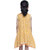 Kid Kupboard Cotton Girls A-Line Frock, Yellow, Sleeveless, 6-7 Years KIDS6776