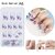 24 Pieces/Box Designed Press on Nails Square Shape Fake Nails 10 Sizes Nail Adhesives Included Full Cover Artificial Nails (A12 1 Box)