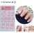 24 Pieces/Box Designed Press on Nails Square Shape Fake Nails 10 Sizes Nail Adhesives Included Full Cover Artificial Nails (A12 1 Box)