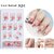24 Pieces/Box Designed Press on Nails Square Shape Fake Nails 10 Sizes Nail Adhesives Included Full Cover Artificial Nails (A12 1 Box)