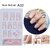 24 Pieces/Box Designed Press on Nails Square Shape Fake Nails 10 Sizes Nail Adhesives Included Full Cover Artificial Nails (A12 1 Box)