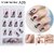 24 Pieces/Box Designed Press on Nails Square Shape Fake Nails 10 Sizes Nail Adhesives Included Full Cover Artificial Nails (A12 1 Box)
