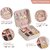 Mini Jewelry Travel Case, PU Leather Organizer Box, Small Portable Jewellery Storage Holder for Womens Rings Earrings Ne
