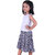 Kid Kupboard Cotton Girls Top and Skirt Set, Multicolor, Sleeveless, 7-8 Years KIDS6794