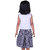 Kid Kupboard Cotton Girls Top and Skirt Set, Multicolor, Sleeveless, 7-8 Years KIDS6794
