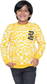 Kid Kupboard Cotton Boys Sweatshirt, Yellow, Full-Sleeves, 7-8 Years KIDS6815