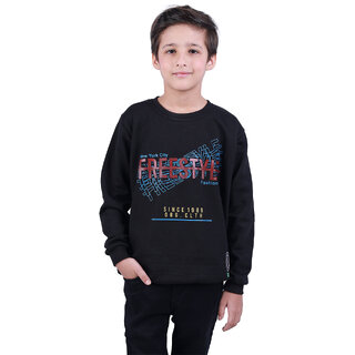 Kid Kupboard Cotton Boys Sweatshirt, Black, Full-Sleeves, 7-8 Years KIDS6814