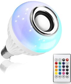 White Bluetooth Speaker Bulb  Smart LED Light and Wireless Sound Combo (White)