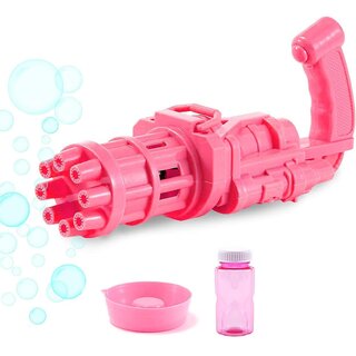 8 Hole Electric Gatling Bubble Gun for Kids with Soap Solution