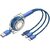 Digimate Retractable 2.4 A Multi Pin (Type C, Micro, Lightning 8 Pin Cable 1 Meter (Blue)