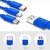 Digimate Retractable 2.4 A Multi Pin (Type C, Micro, Lightning 8 Pin Cable 1 Meter (Blue)