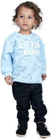 Kid Kupboard Cotton Baby Boys Sweatshirt, Light Blue, Full-Sleeves, 3-4 Years KIDS6859