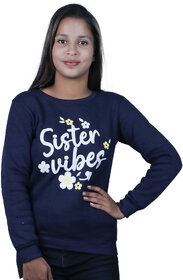 Kid Kupboard Cotton Girls Sweatshirt, Dark Blue, Full-Sleeves, 12-13 Years KIDS6873
