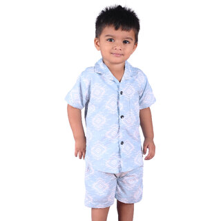 Kid Kupboard Cotton Baby Boys Shirt and Short Set, Multicolor, Half-Sleeves, 3-4 Years KIDS6821