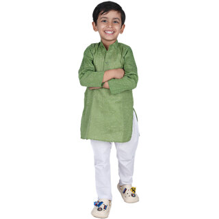Kid Kupboard Cotton Boys Kurta and Pyjama Set, Multicolor, Full-Sleeves, 6-7 Years KIDS6825